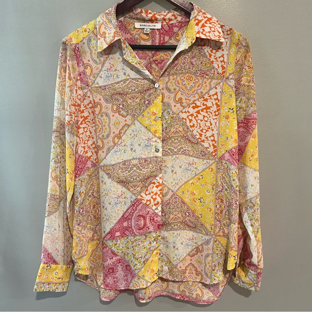 Rose & Olive Multicolor Patchwork Blouse